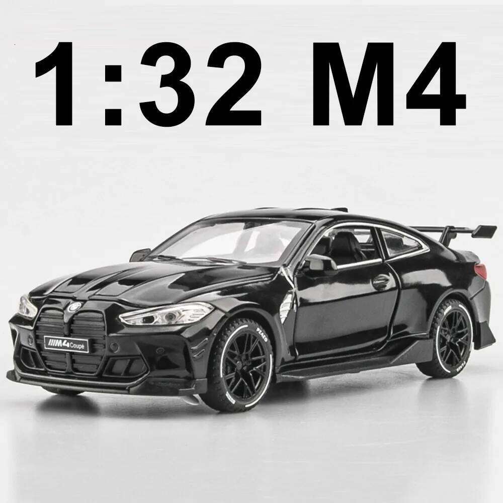 1:32 Scale M4 Alloy Model Diecast Toys Sportcar Sound Light Pull Back Doors Opened Rubber Tires Miniature Vehices Friend's Gifts Z260306