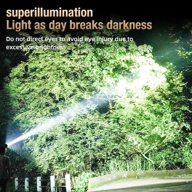 Powerful LED Headlamp TYPE-C Rechargeable Headlights Night Working Emergency Light Outdoor Camping Head Flashlight Fishing Lamp H260307