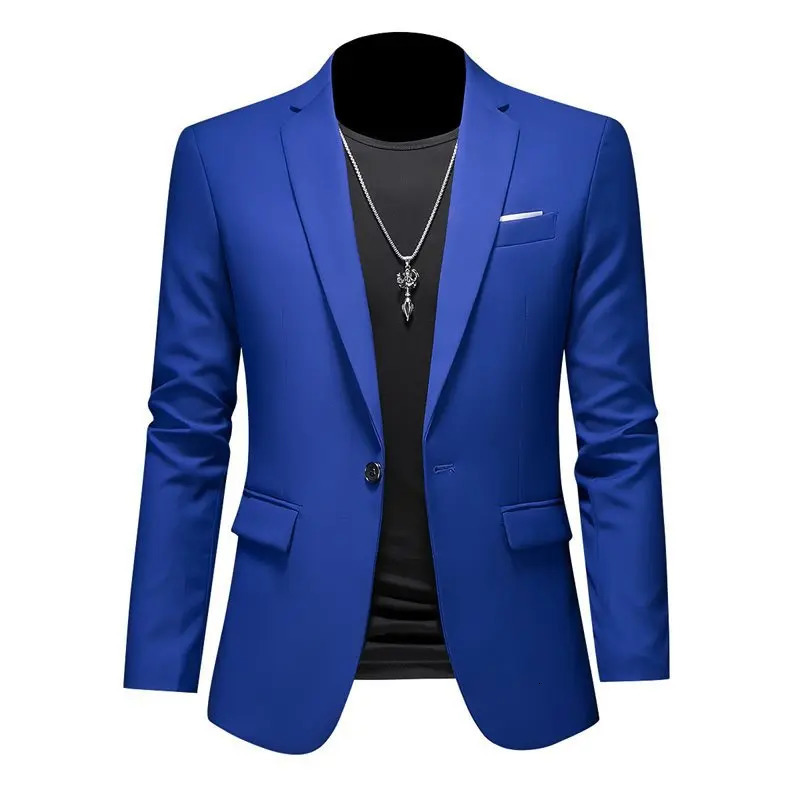 Plus Size 6XL-M Spring Men Solid Suit Jackets Casual Business Formal Blazer Jacket Fashion Mens Formal Wedding Party Blazers 260306