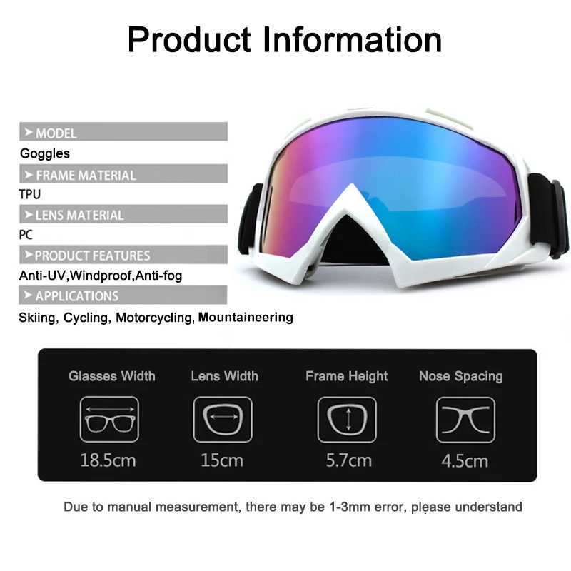 Skiing Goggles Windproof Cycling Motorcycle Goggles Winter Anti-Fog Snowboard Ski Glasses Ski Mask Tactical Goggle Sunglasses S260304