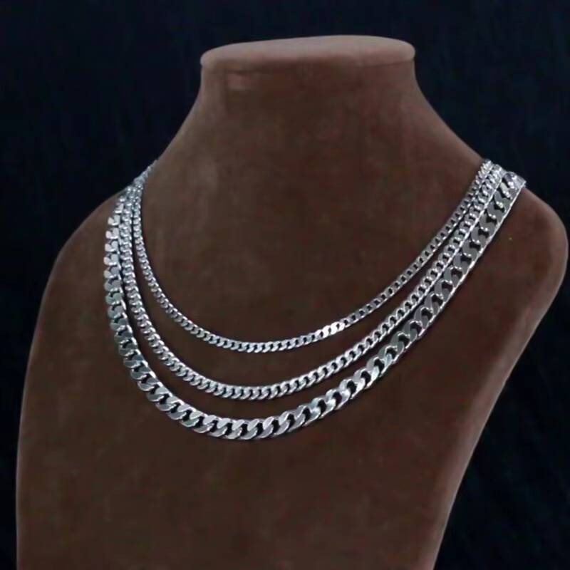 Wholesale NEW HIP HOP 36/5/6/7mm Width Diamond Cut Cuban Chain Necklace Sterling Silver 925 Man Jewelry Curb Cuban Link Chains
