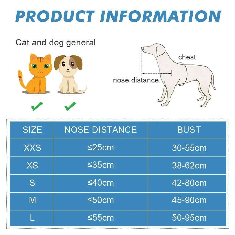 Blind Pet Anti-Collision Collar Dog Safe Halo Harness For Scorpion Cataract Animal Protection Circle Guide Collar, Black Color Bamubi