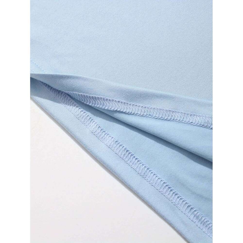 Women's light blue Autism Awareness Puzzle heart print T-shirt, short sleeve crew neck casual summer top XJ260306 XJ260306