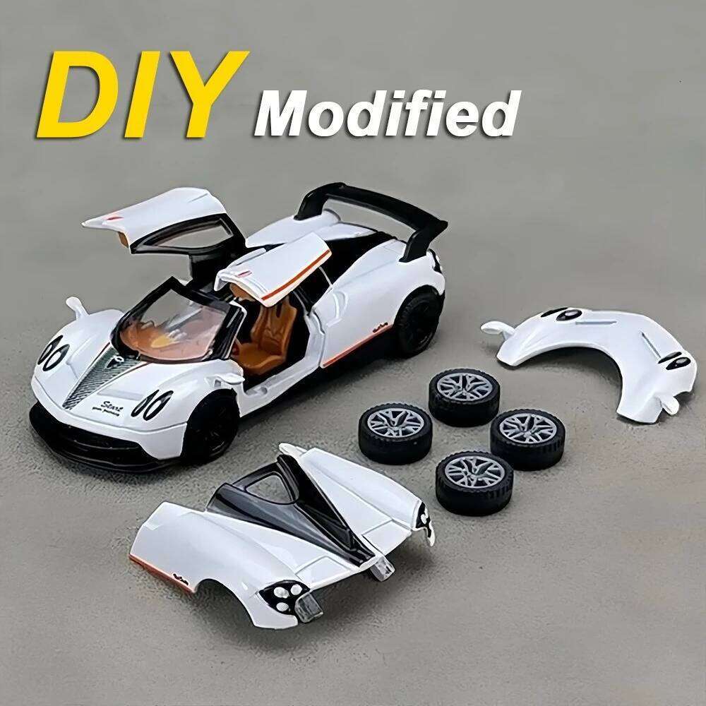1:43 Pagani Zonda R Models AE86 Miniature Toys Diecast Alloy Cars Quick Detachable Fun Assembling Toy Children's Christmas Gifts Z260306