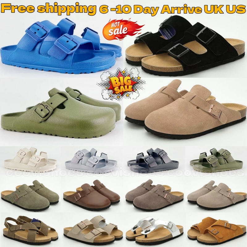 Free shipping Designer Sandals Boston Slides Clogs slippers for men women Summer Beach EVA slide Outdoor swimming pool slippers Flip Flops Mules Cork Flat Soft 36-46