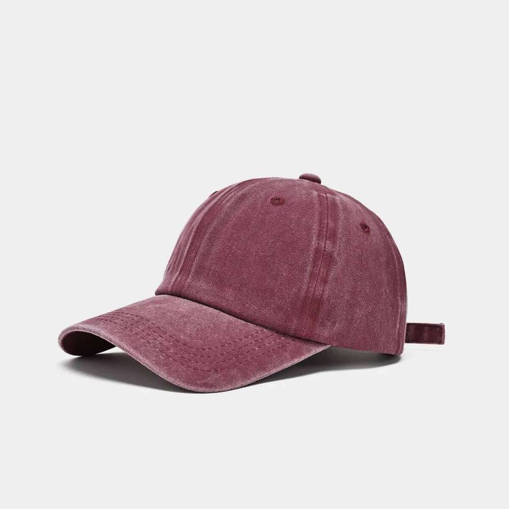 Men's Washed Coated Baseball Tile Korean Version Simple Dome Cap Solid Color Sports Sun Hat Y260304