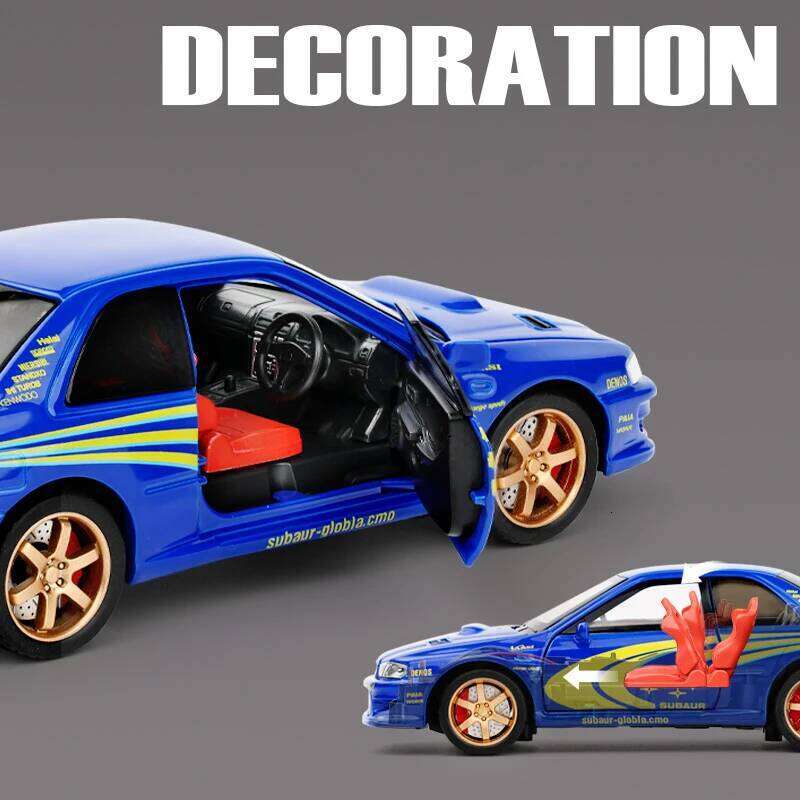 JDM 1/32 Subaru Impreza WRX STI Rally Supercar Diecast Model Alloy Metal Car Sound & Light Collection Hobby Birthday Gift Friend Z260306
