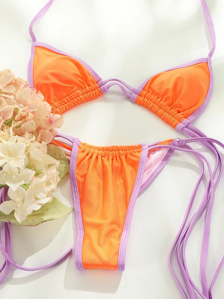 Rinabe Bandage Swimwear Swimsuit Women Triangle Bikinis Micro Thongs Bathing Suits Sexy Biquini Brazilian Beachwear 260306