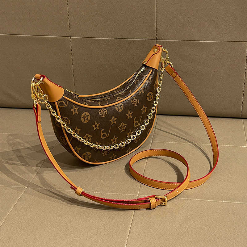 Designer Crossbody Dumpling Bag for Women New Luxury Printed Baguette Bag Casual Large Capacity Shoulder Bag Luxury Underarm Bag