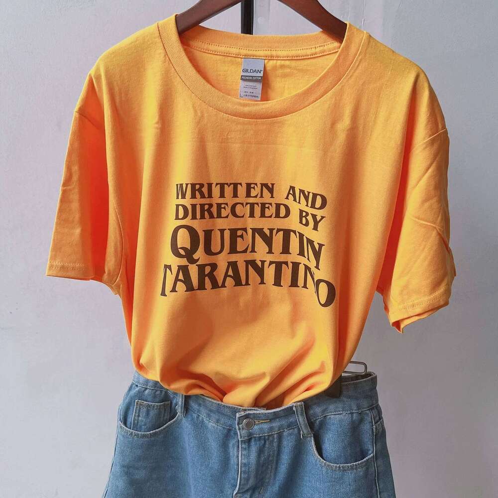 4002Written Quentin Letter Printed T Shirt Retro desert Tees Women Short Sleeve Cotton Fashion O-Neck Printing Tops XJ260306 XJ260306