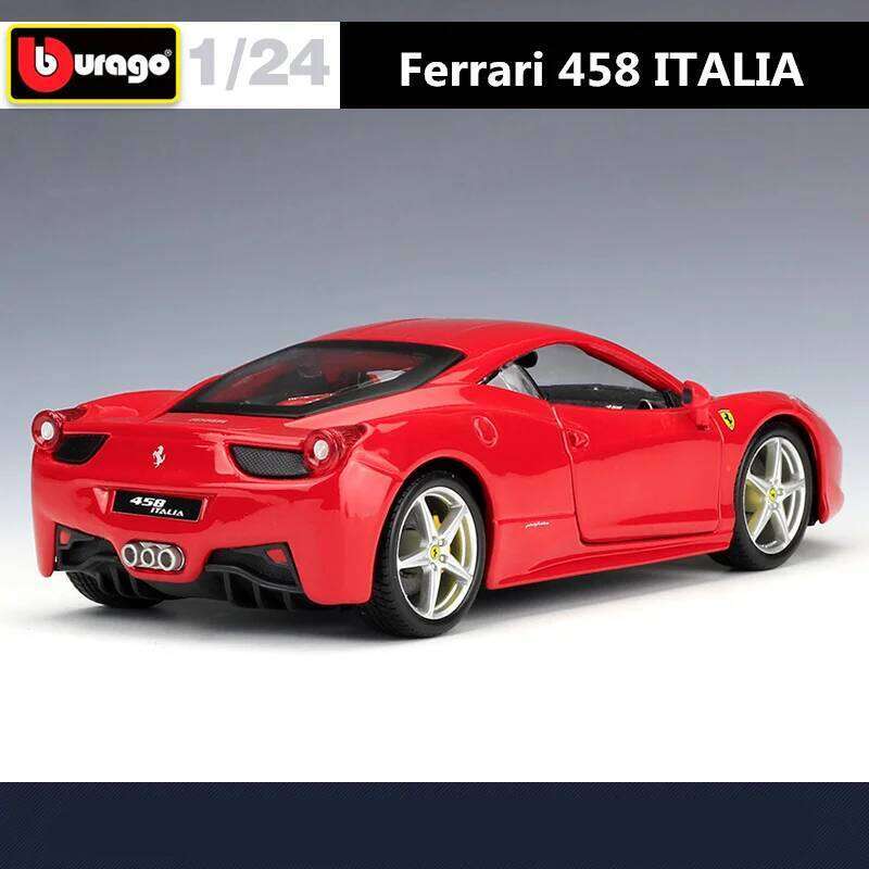 Bburago 1:24 Ferrari 458 Italia Alloy Sports Diecasts Metal Track Racing Car Vehicles Model High Simulation Kids Gifts Z260306