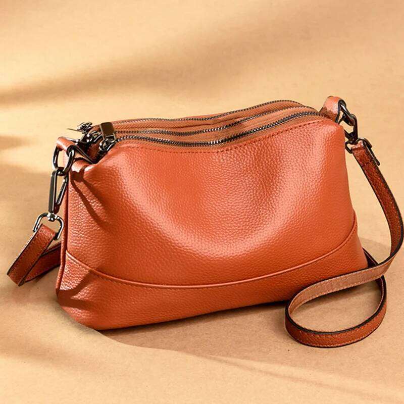New Fashion Women Genuine Leather Handbags Women's Bags Female Shoulder Bags Luxury Brand Cowhide Ladies Messenger Bag Handheld Shoulder Bag Xiu 