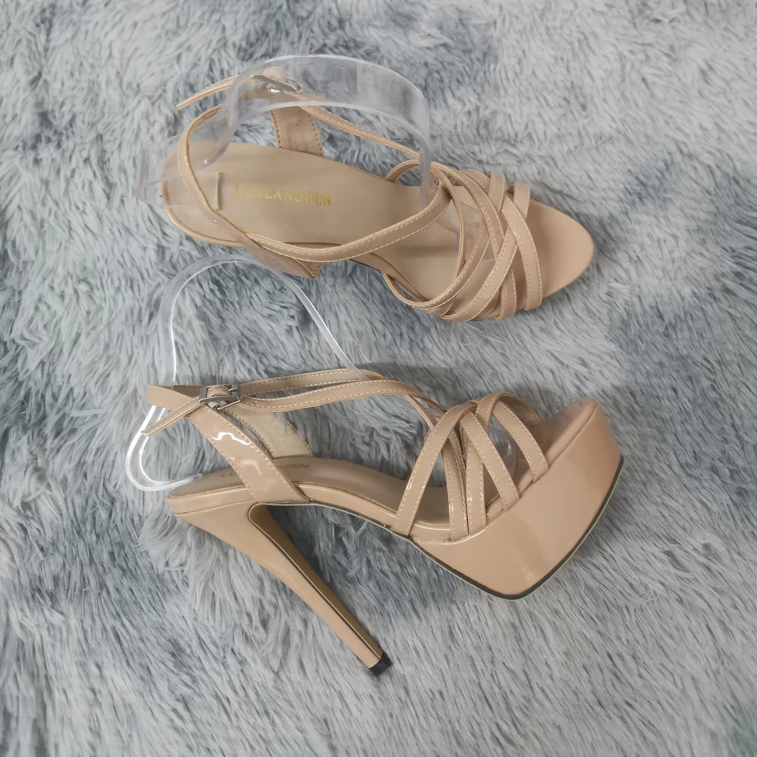 Women Sandals 14CM Super Sexy Platform High Heels Ankle Strap Sandals Open Toe Sanke Gladiator Party Dress Wedding Shoes 260306