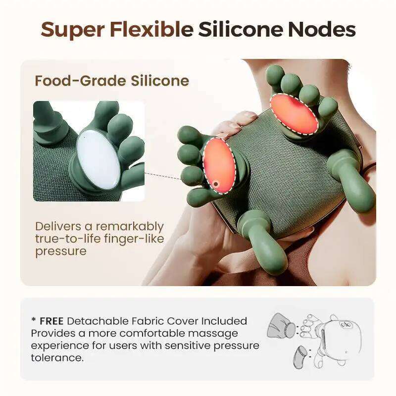 3D with Soothing Heat Deep Tissue Kneading for Back & Pain Relief,Bionic Neck Shoulder Massager 26Y0307