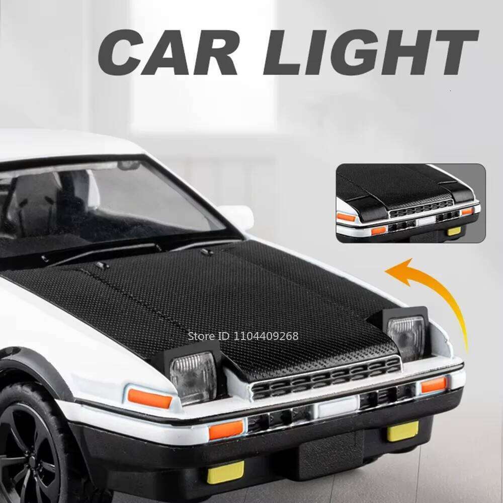 1:36 Scale AE86 911 Alloy Diecast Model Toys Cars Doors Opened with Sound Light Pull Back Miniature Vehices Children's Toy Gifts Z260307