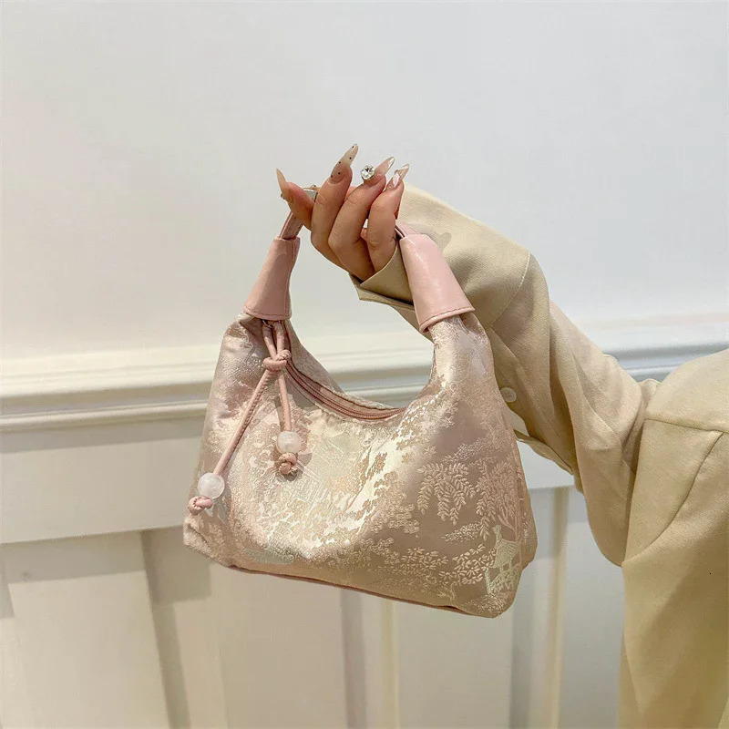 Chinese Style Fine Embroidery Ladies Handbags 2025 Summer Fashion Shoulder Bag Crossbody Daily Party Tote Handbag For Women 260307