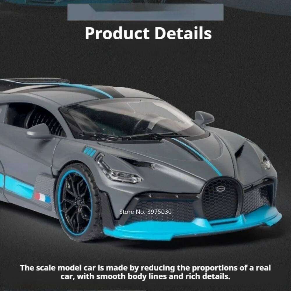 1:32 Scale Veyron Divo Chiron Alloy Cars Miniature Models Toy Metal Diecast Pull Back Vehicles Toys Gifts for Kids Children Boys Z260307