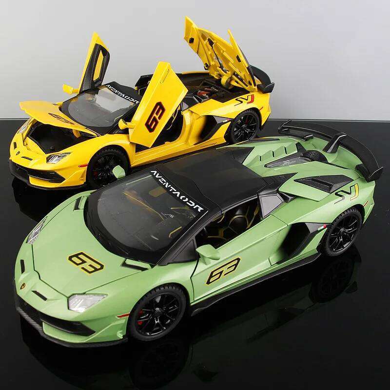 1:24 Lambo SVJ63 Alloy Model Sports Model, Simulated Car Children's Toy Collection Ornaments for Boys Gifts Z260307