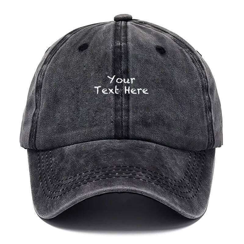 Customizable Text Vintage Washed Baseball Adjustable Distressed Trucker Hat for Men Women Personalized Cotton Cap Y260304