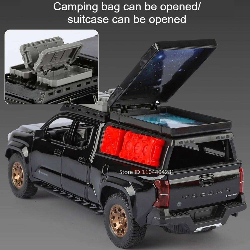 1:24 Tacoma Prado LC250 Diecast Alloy Models Toys Cars Doors Opened with Sound Light Pull Back Miniature Vehices Home Decoration Z260307