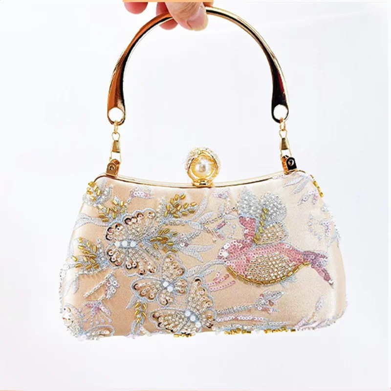 Fashion Chinese Style Womens Embroidered Sequin Evening Clutch Bag Highend Party Handbags Premium Dress Crossbody 260307