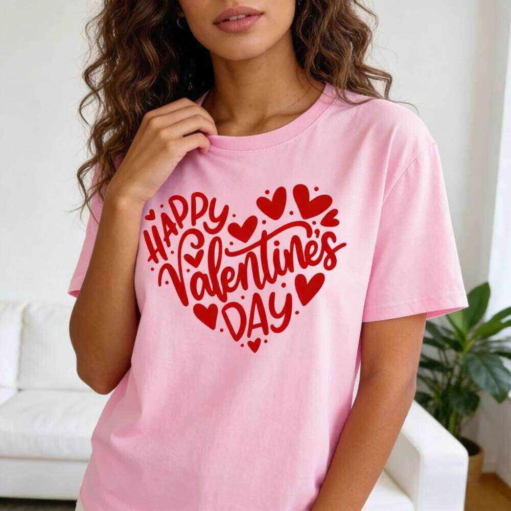 Happy Valentine's Women Shirt Valentines Day Gift for Her Festival Costumes Women's Aesthetics Clothes Fashion Casual Tops XJ260306