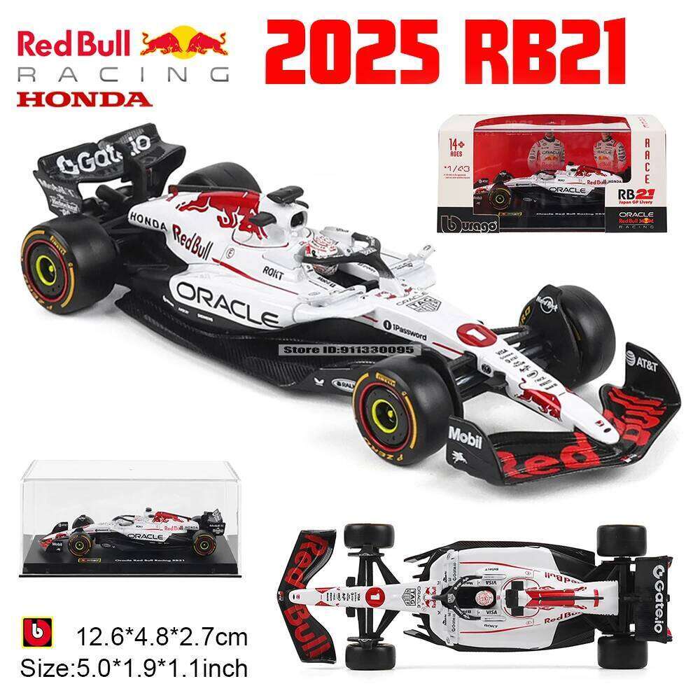 Bburago 1:43 #1 Verstappen #22 Yuki Tsunoda F1 Red Bull RB21 2025 Japan Station Alloy Car Die Cast Model Toy Collectible Z260306
