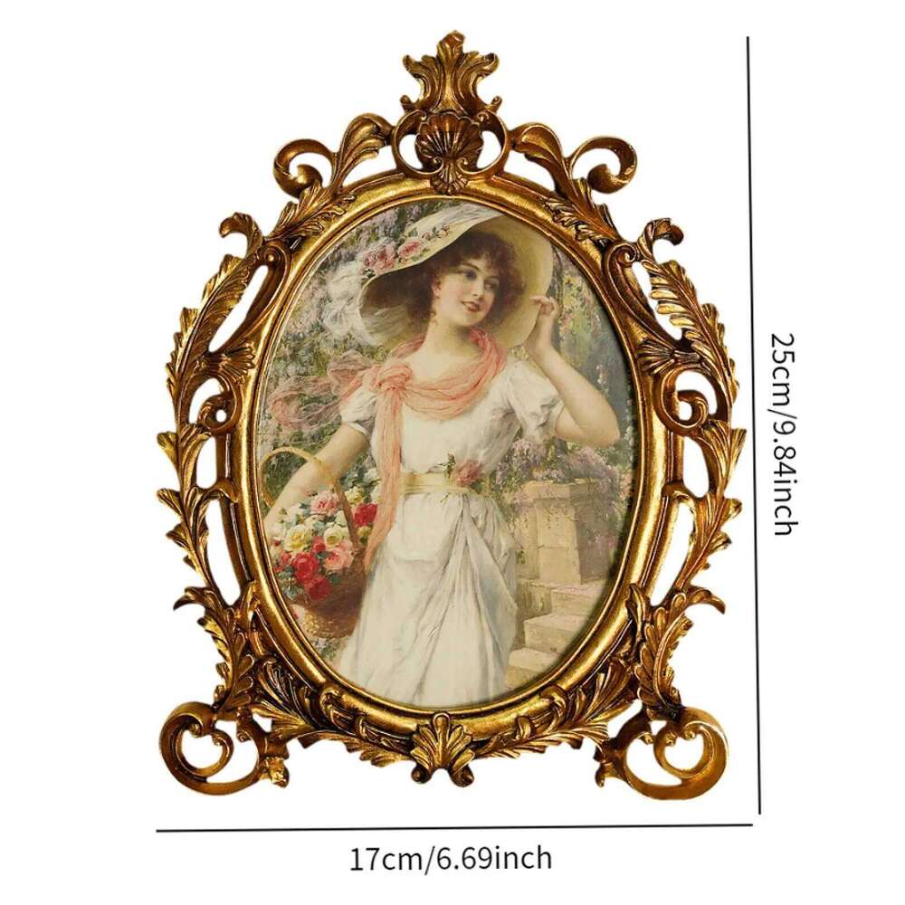 Oval Frame Picture Display Collecting Home Decor Fine Workmanship Desktop Ornament for Desk Bedroom Patio Office Cabinet H260306