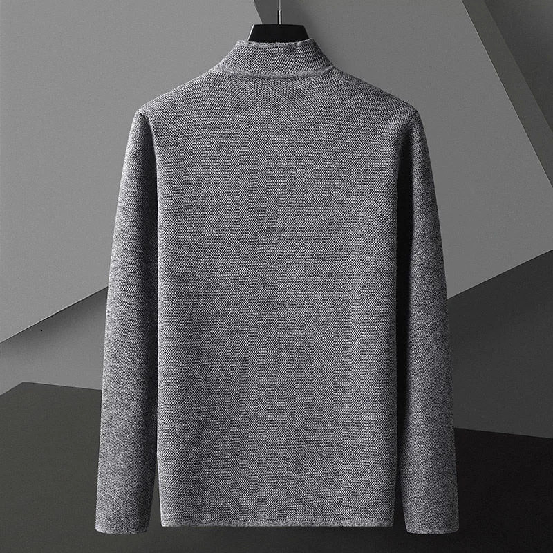 Cardigan Jacket Men Solid Color Knitted Casual Stand Collar Slim Fit Cardigan Coat Mens Sweater Jacket Khaki Black Gray 4Xl 260306