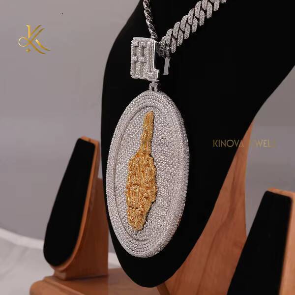 Trendy Custom Moissanite Diamond Pendant Crafted With Unique Hip Hop Design Elegant Statement Jewelry For Fashion Forward