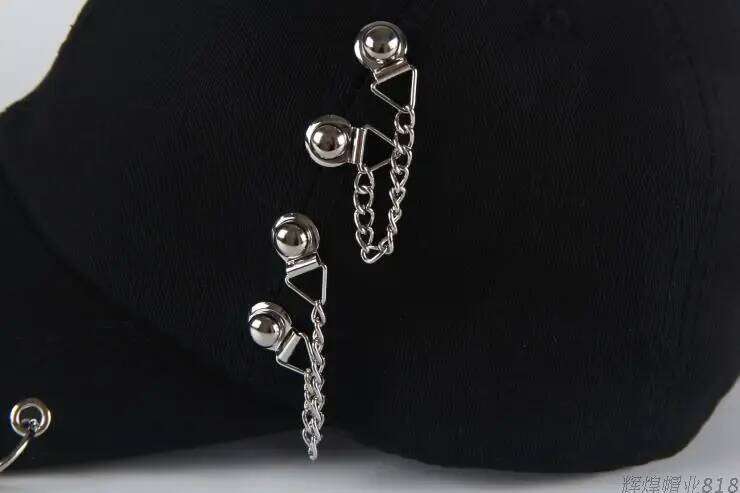 Fashion hip hop cotton baseball cap Creative Piercing Ring Caps Punk Adult Casual Solid Adjustable Unisex hat Snapback hats Y260304