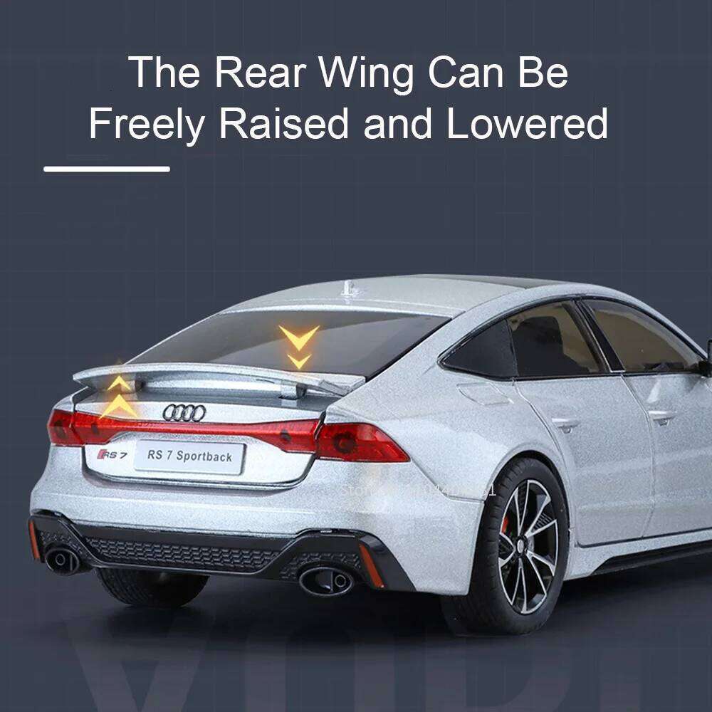 1:24 RS7 SPORTBACK Alloy A7 Model Toys Diecast Car 6 Doors Opened Sound Light Pull Back Miniature Vehice Fashion Home Decor Gift Z260306
