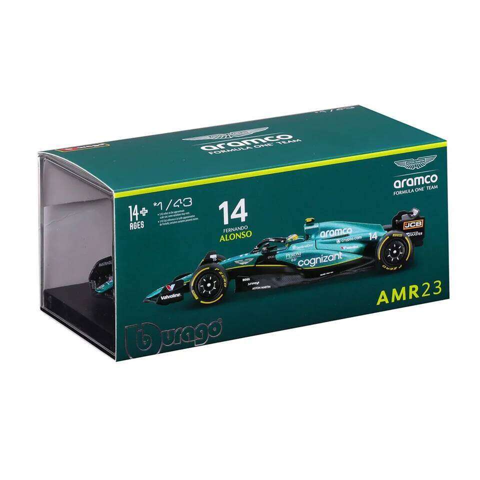 Bburago 1:43 2023 F1 Aston Martin 14# Fernando Alonso 18# Lance Strulovitch Alloy Luxury Die Casting Car Model Toy Series Z260306