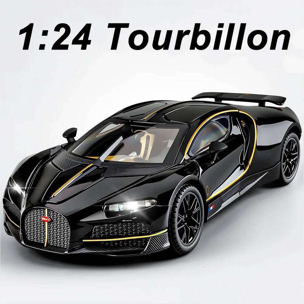 1:24 Tourbillon Bolide Miniature Models Diecast Alloy Car Toys Sound Light Pull Back Doors Opened Vehices Christmas Gift for Boy Z260306