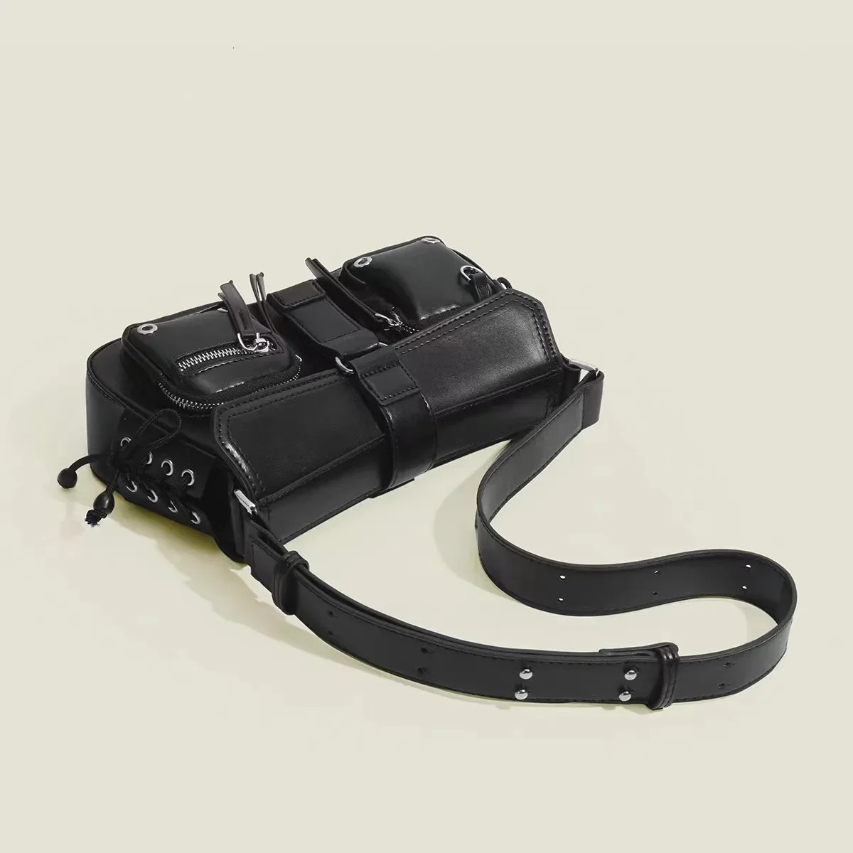 Y2K Korean Women Harajuku Vintage Gothic Black Hand Bag Aesthetic Elegant Punk Wallet Purse Handbags Shoulder Trend Tote Bags 260306