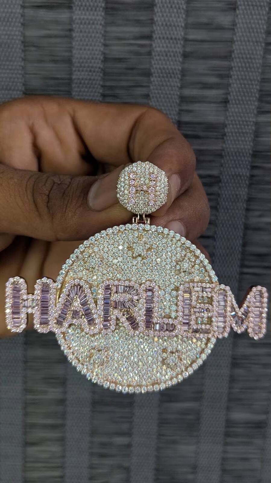 Iced-Out Moissanite Diamond Pendant VS Quality Hip Hop Style 18K Gold-Plated Luxury Necklace Charm for Wholesale Custom Orders