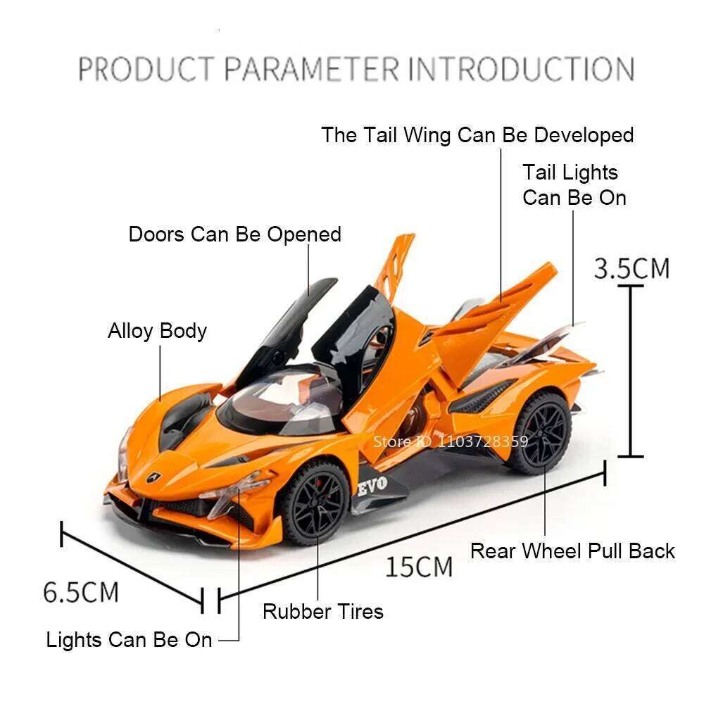 1:32 Apollo IE EVO Supercar Model Toys Alloy Diecast Sound Light Doors Opened Pull Back Exquisite Sports Cars for Kids Adults Z260306