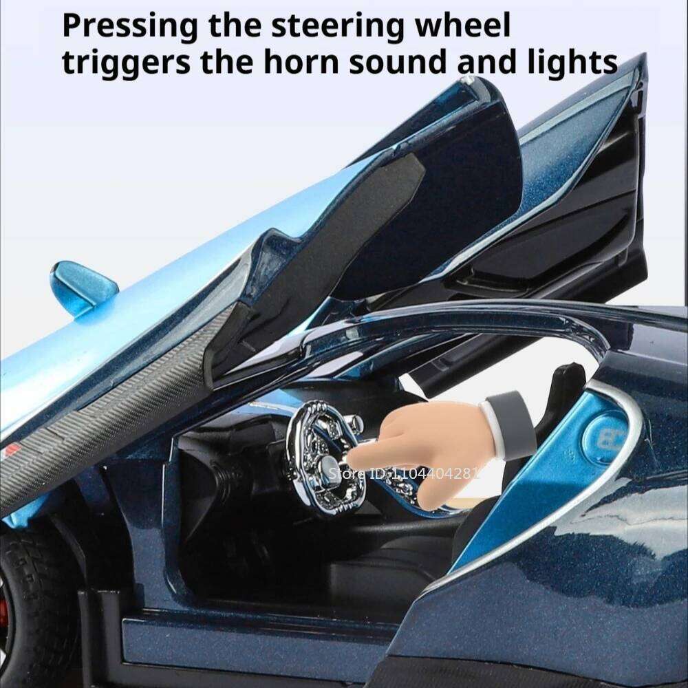 1:24 Tourbillon Bolide Diecast Alloy Models Sports Car Toys Front Wheel Steering Sound Light Pull Back Vehices Collect Ornaments Z260307