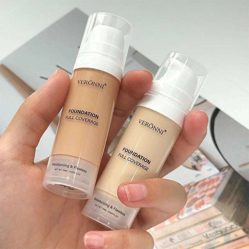 15ml Full Coverage Liquid Foundation,Foundation Effective Concealer Waterproof Sweat-resistant Makeup Professional Cosmetics 26L0306