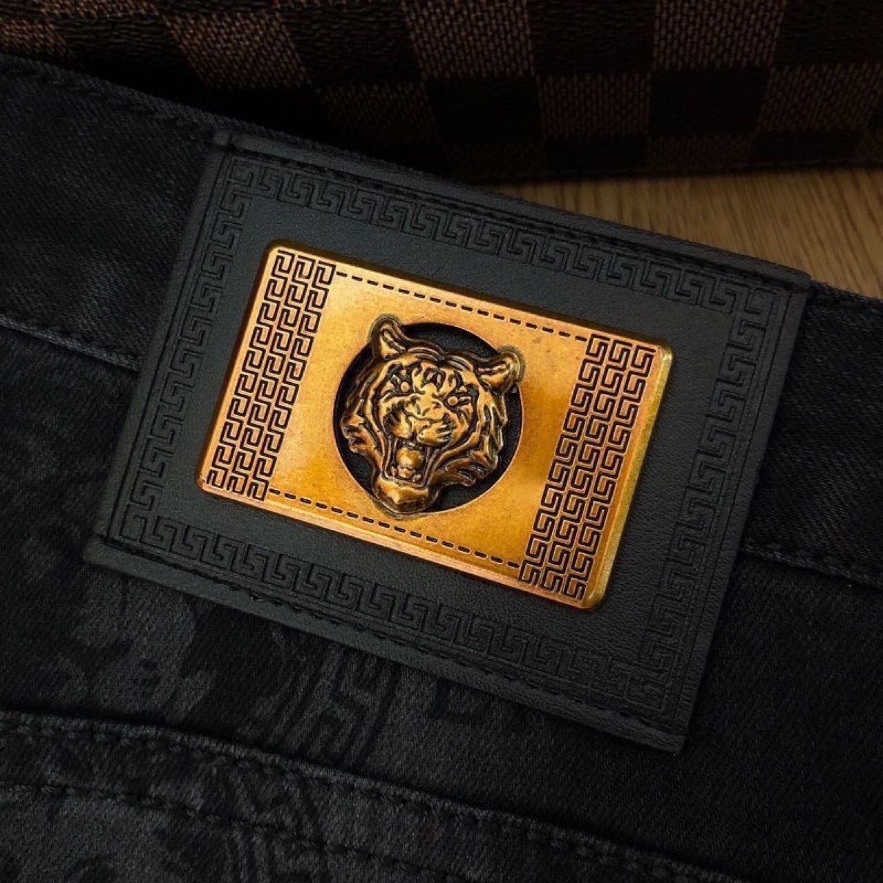 Luxury Designer Clothes European High-End Trendy Brand Korean-Style Men's Slim-Fit Skinny Jeans, Stretchy Casual Versatile Black Printed Trousers
