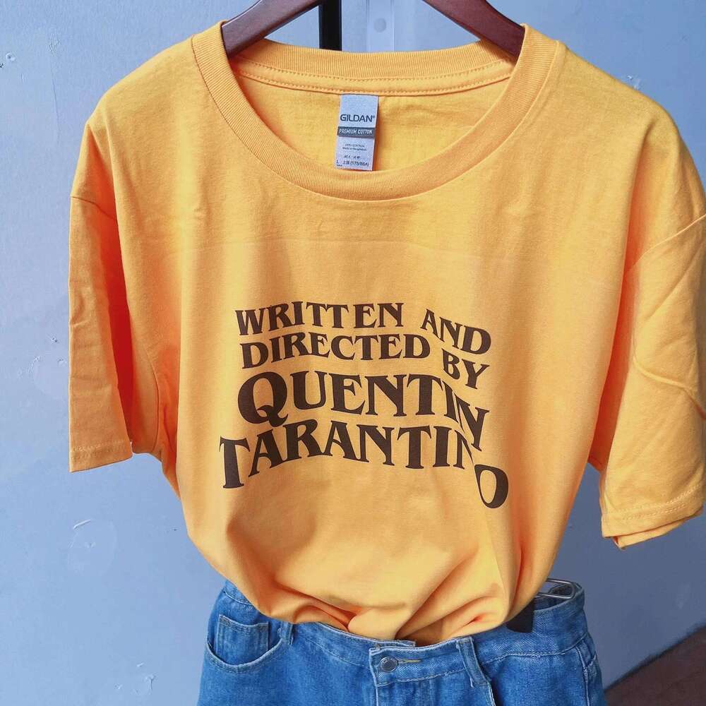 4002Written Quentin Letter Printed T Shirt Retro desert Tees Women Short Sleeve Cotton Fashion O-Neck Printing Tops XJ260306 XJ260306