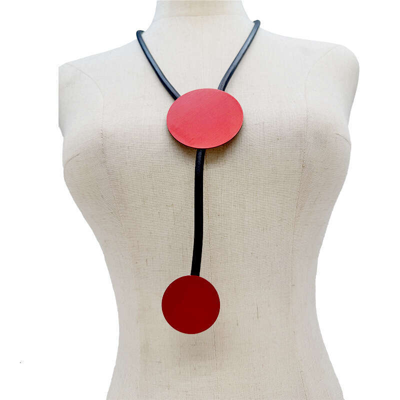 Cross-border jewelry, European and American style, round handmade rubber cord necklace, factory wholesale, cross-border preferred pendants