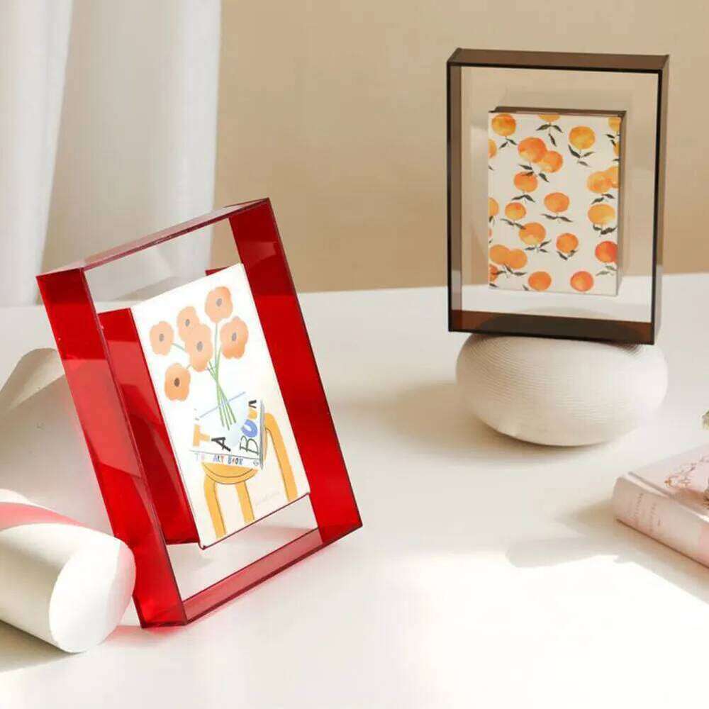 5 Inch Transparent Photo Acrylic Photocard Holder Floating Picture Frame for Tabletop Gallery Display H260306