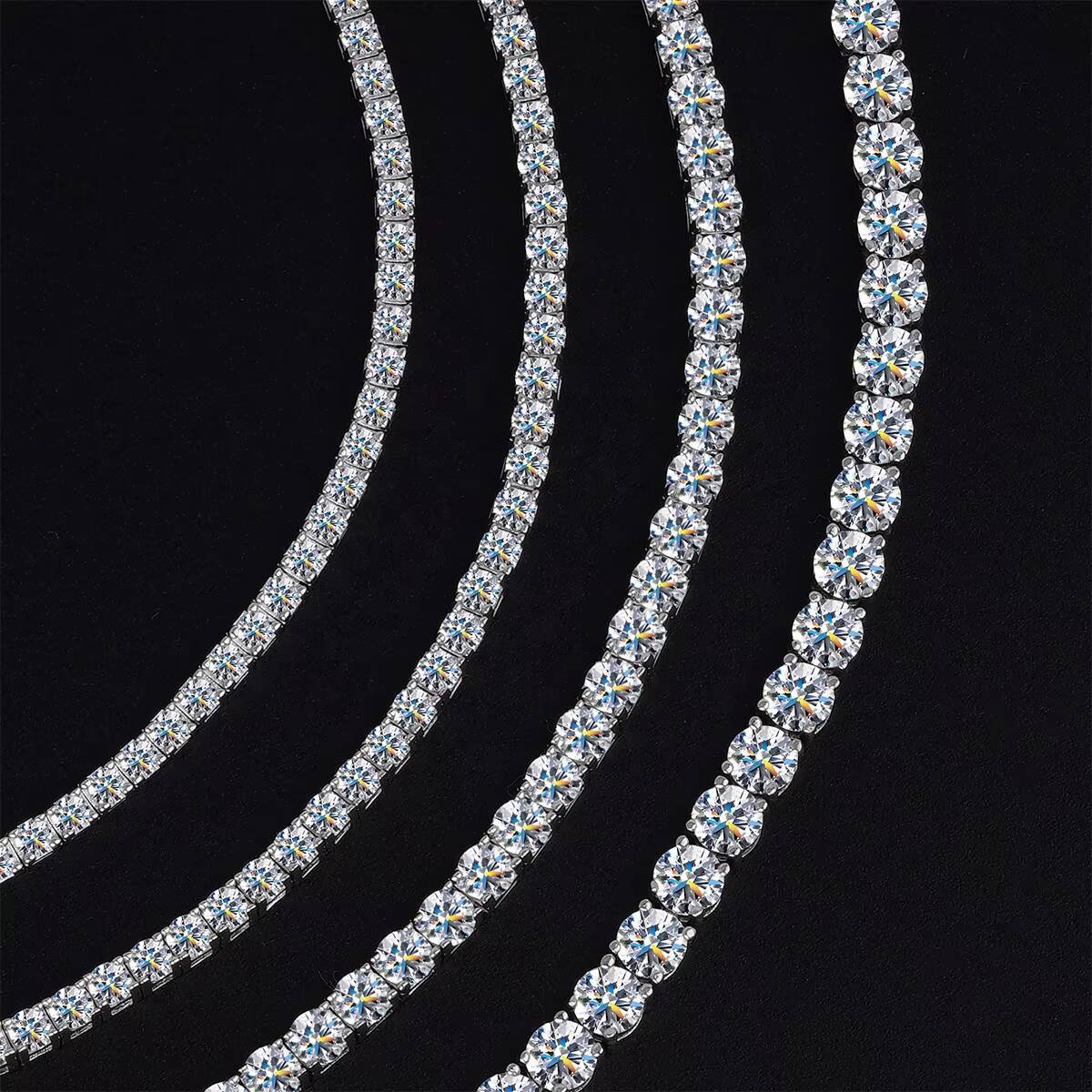 Hot Selling Hip Hop Jewelry Women Vvs1 2mm 3mm 4mm Lab Moissanite Diamond Tennis Bracelet Mounting for Men with Gra Certificate