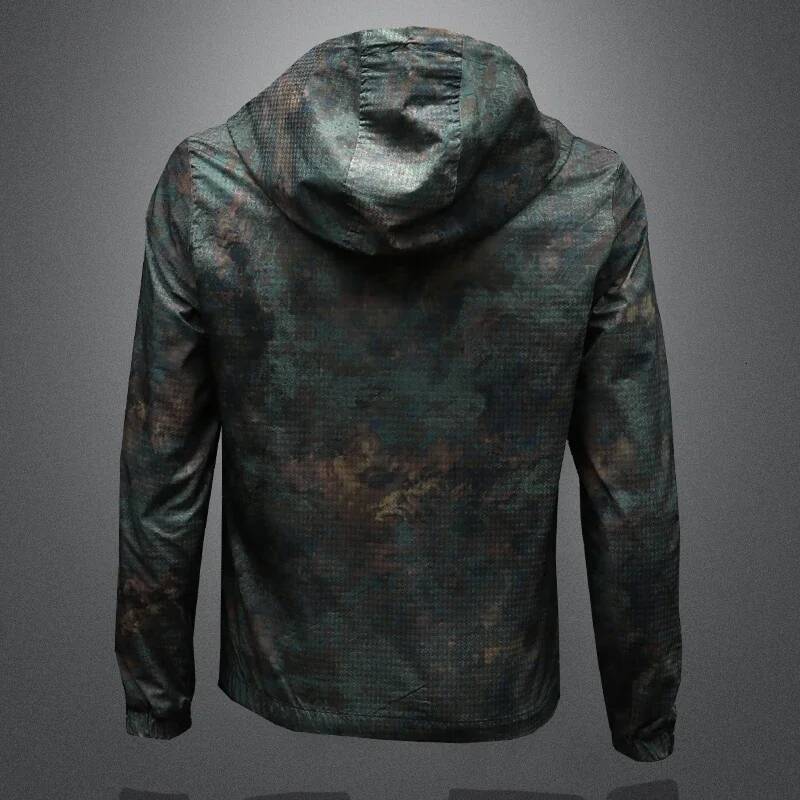 New Allover Printed Hooed Men's Jackets High Quality Sport Casual Hooded Spring Autumn Male Coats Fashioin Man Overcoat 4XL