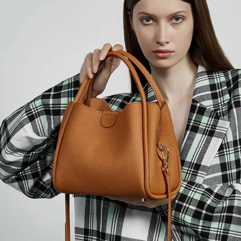 Zency 2025 Trendy Classic Womens Simple Bag Fashion Shoulder Bags Crossbody Top-handle Designer Handbag Genuine Leather H260306