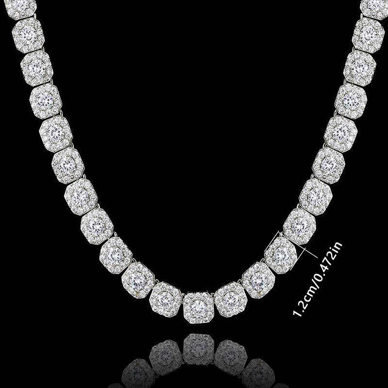 European American Hip-Hop Ice Sugar Zircon Necklace for Men and Women High-Quality Design Cuban Chain Rap Trendy Jewelry