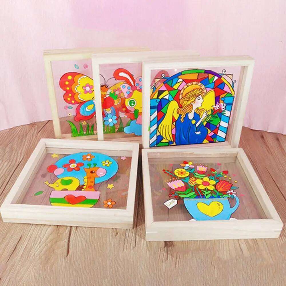 20/30cm Wood Acrylic Photo Burr-free Handcraft DIY Children Painting Display Paper Making Mould Frame Home Decor H260306