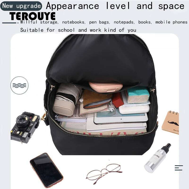 New Fashion Multi-Purpose Nylon Cloth Backpack For Travel And School The Direction Zipper Is Random The Style TEROUYE