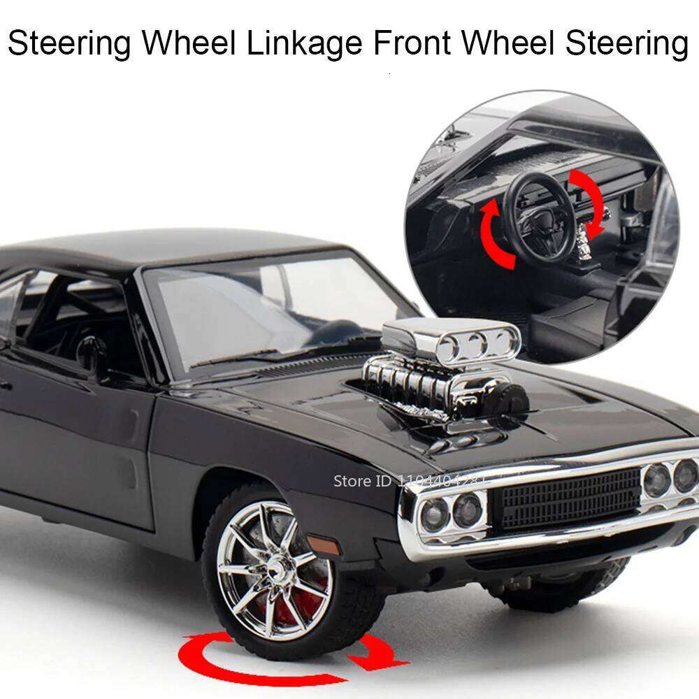 1:24 Charger 1970 Challenger Str Alloy Model Toys Diecast Car with Sound Light Pull Back Miniature Vehices Home Decorations Gift Z260307